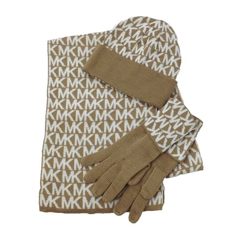 michael kors scarf hat gloves set|Michael Kors logo scarf.